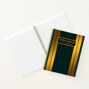 Luxury Popular Green Gold Linen Texture Collection Notebook