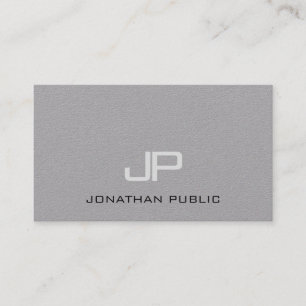 Luxury Premium Grey Elegant Modern Monogram Simple Business Card
