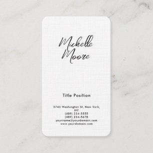 Luxury Premium Linen Black & White Minimalist Business Card