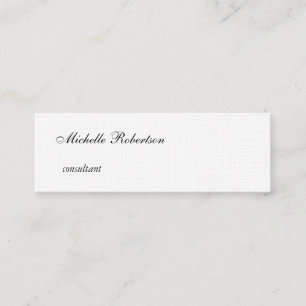Luxury Premium Linen Black White Plain Minimalist Mini Business Card