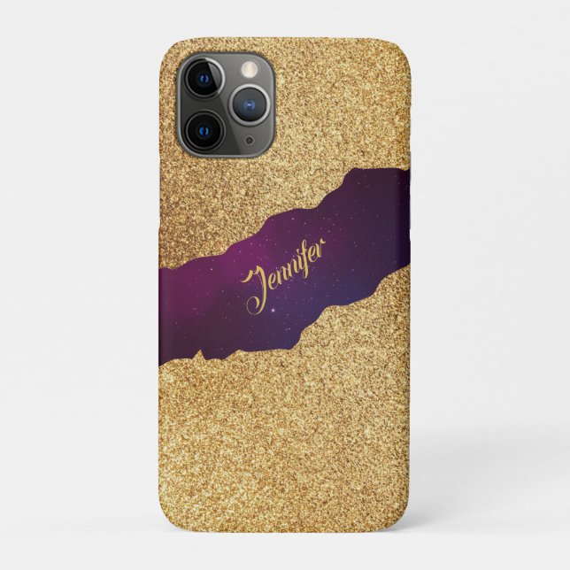 Luxury Printed Faux Gold Glitter Texture Custom  Case-Mate iPhone Case (Back)