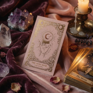 Luxury Psychic Blush Pink Gold Celestial Business Card