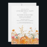 Luxury Pumpkin Wildflower Fall 18th Birthday Invitation<br><div class="desc">Fall pumpkins are nestled in delicate golden yellow and orange wildflowers to create an elegant aesthetic. All of the text is editable so you can easily craft your own special mood.</div>
