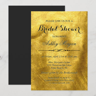 Luxury Pure Gold Foil Texture - Bridal Shower Invitation