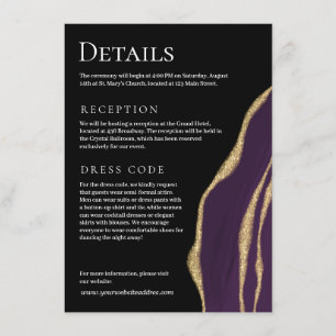 Luxury purple agate with gold enclosure card