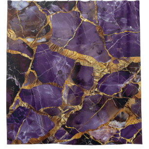 Luxury Purple Amethyst Kintsugi Gold Marble