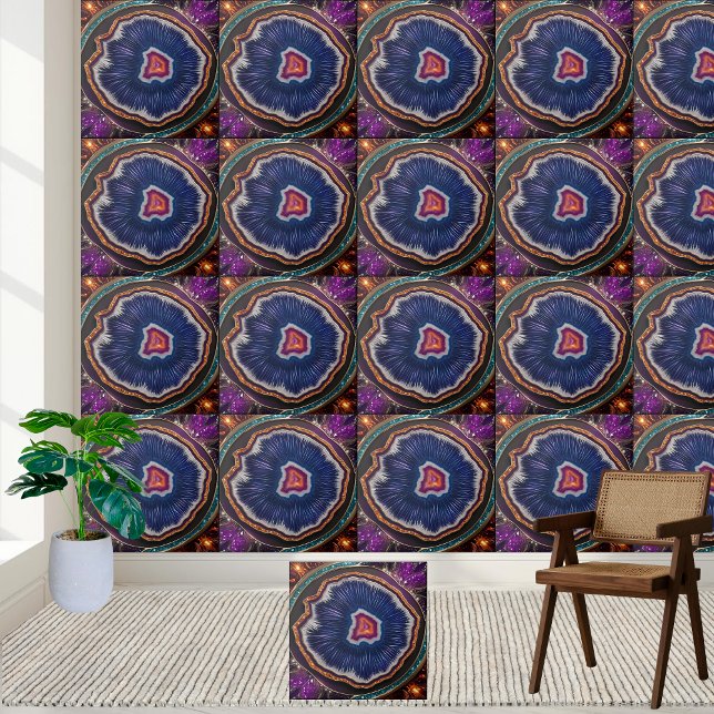 Luxury Purple and Blue Geode Agate Tile (Luxury Purple and Blue Geode Agate Tile)