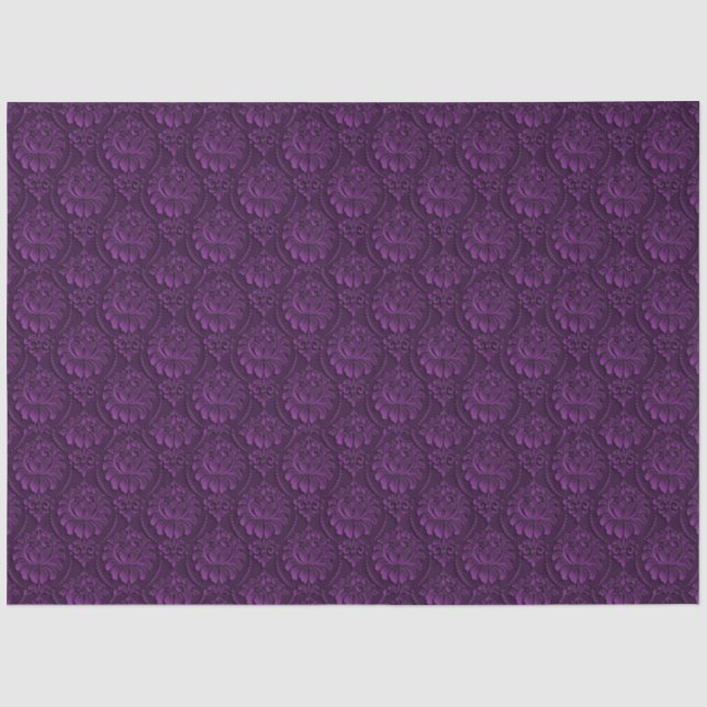 Luxury Purple Floral Tissue Paper (Front)