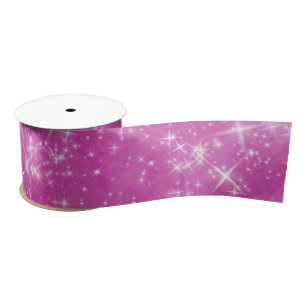 Luxury Purple Glitter Stars Sparkle Satin Ribbon