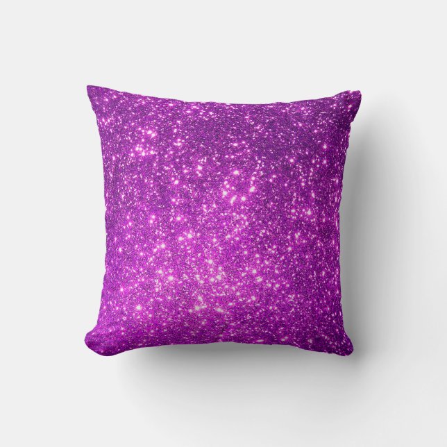 Luxury Purple Gold Glitter Throw Pillow (Front)