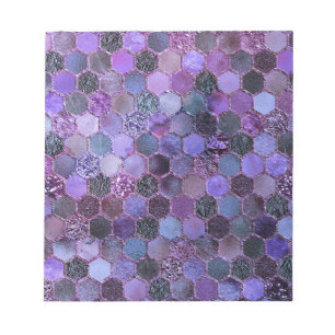 Luxury Purple Metal Foil Glitter honeycomb pattern Notepad