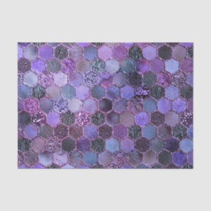 Luxury Purple Metal Foil Glitter honeycomb pattern Tissue Paper