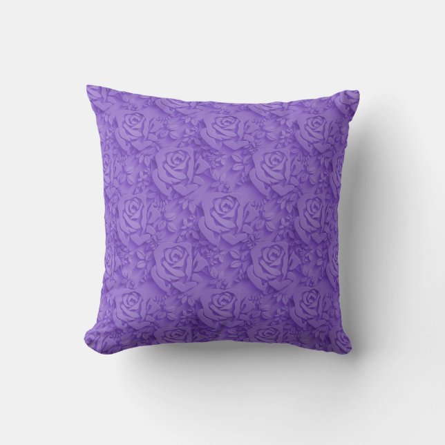 Luxury Purple Rose Popular Floral Throw Pillow (Front)