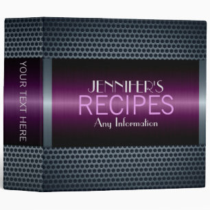 Luxury Purple Stainless Steel Metal Look #2 Binder