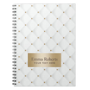 Luxury Quilted Moden Gold & White Notebook