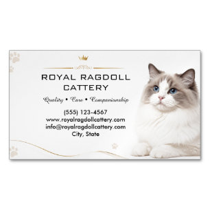 Luxury Ragdoll Cat Breeder   Magnetic Business Card
