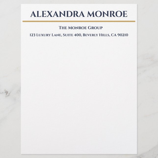 Luxury Real Estate Letterhead (Front)