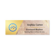 Luxury Real Estate Realtor Name Tag | Marble look