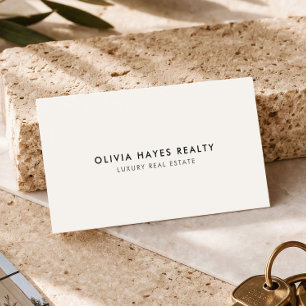Luxury Realtor Minimalist Real Estate Ivory Business Card