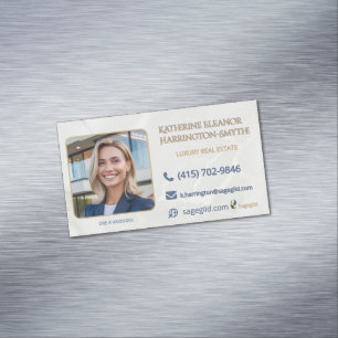 Luxury Realtor Photo Magnet—Call, Email, Visit Magnetic Business Card