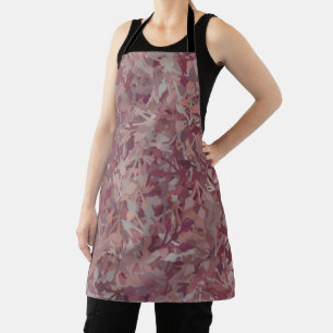 Luxury Red Brown Gray Watercolor Abstract Art Apron