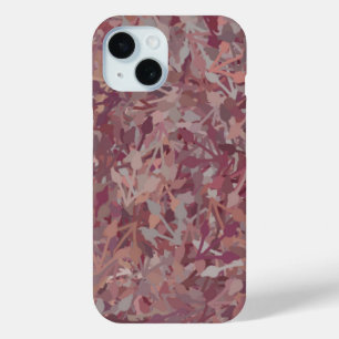 Luxury Red Brown Grey Watercolor Abstract Art iPhone 15 Case
