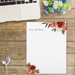 Luxury Red burgundy roses, watercolor style<br><div class="desc">Luxury Red burgundy roses, watercolor style letterhead, designed for women who appreciate the exquisite beauty of red burgundy roses. This letterhead showcases luxurious red burgundy roses in a sophisticated watercolor style, offering a perfect blend of elegance, femininity, and delicacy. It's the ideal choice for adding a personal touch of luxury...</div>