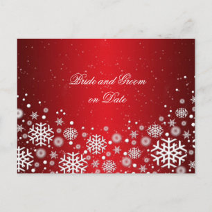 Luxury Red Christmas Spirit Save date card