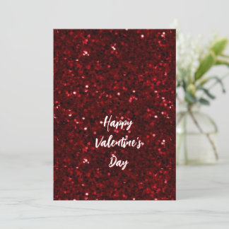 Luxury Red Glitter Happy Valentine's Day Special  Holiday Card