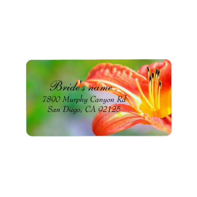 Luxury Red Hibiscus Flower Address label (Front)