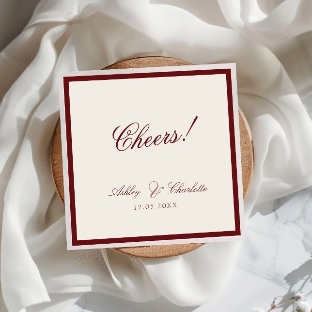 Luxury Red Old Money Wedding Napkins (Creator Uploaded)