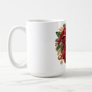 Luxury Red Velvet Bow Evergreen Christmas Coffee Mug