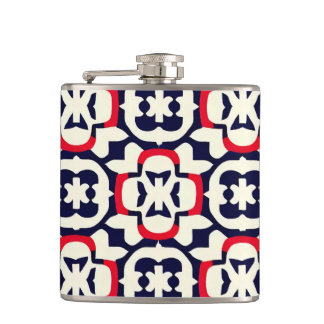 Luxury Red White and Blue Hip Flask
