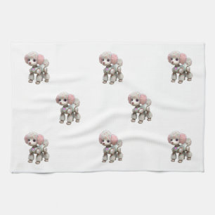 Luxury Robot Poodle Art Print for Pet Lovers Kitchen Towel