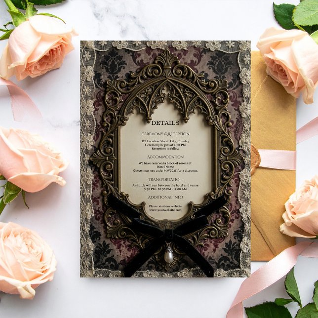 Luxury Rococo Victorian Lace Gothic Wedding Enclosure Card (Creator Uploaded)