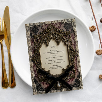 Luxury Rococo Victorian Lace Wedding Menu