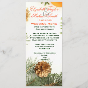 Luxury Romantic Christmas Winter Wedding Menu