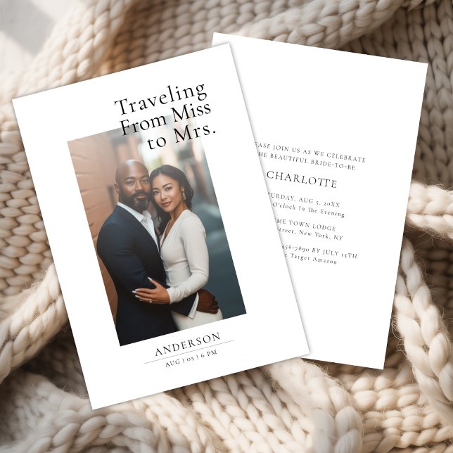 Luxury Romantic Photo Miss To Mrs. Bridal Shower Invitation (Creator Uploaded)