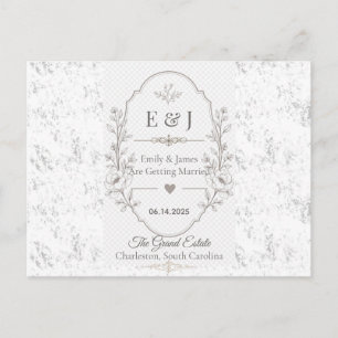 Luxury Romantic Wedding Celebration Design Announcement Postcard