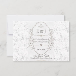 Luxury Romantic Wedding Celebration Design RSVP Card