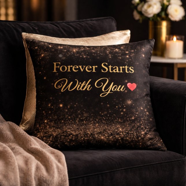 Luxury Romantic Wedding Quote Throw Pillow (Creator Uploaded)