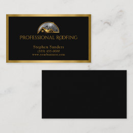Luxury Roofing Gold Black Construction Business Card