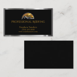 Luxury Roofing Gold Silver Construction Business Card
