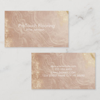 Luxury Rose Gold Agate & Glitter Flooring Business Card
