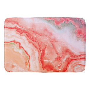 Luxury Rose Gold Blush Mineral Agate Bath Mat