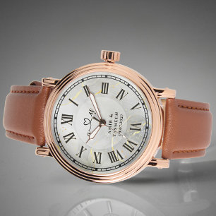 Luxury Rose Gold & Brown Leather Men's Watch