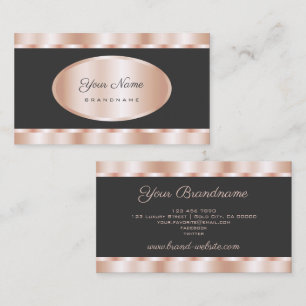 Luxury Rose Gold Effect and Dark Grey Professional Business Card