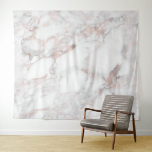 Luxury rose-gold faux marble texture tapestry