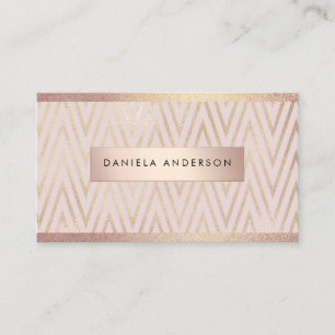 Luxury Rose Gold Geometric Background Chic Business Card