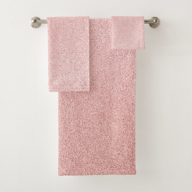 Luxury Rose gold glitter Bath Towel Set (Insitu)